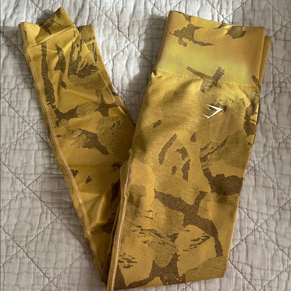 Gymshark Yellow Camo Leggings